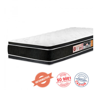Colchao Solteiro Castor Black White Air Double Face Espuma D33 - 88x0188x027