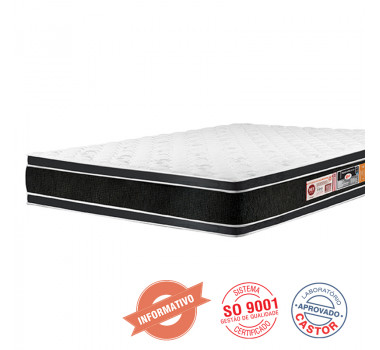 Colchao Casal Castor Black White Air Double Face Espuma D33 - 138x0188x027