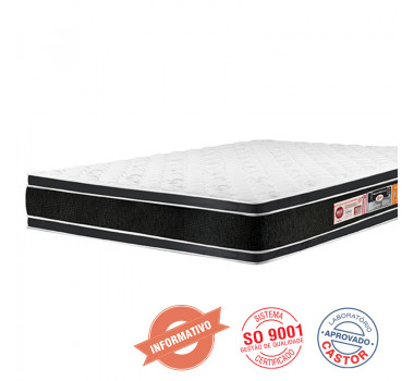 Colchao Queen Castor Black White Air Double Face Espuma D33 - 158x198x027