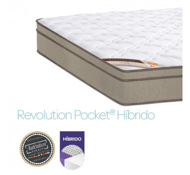 Colchao Castor Queen Revolution Pocket Hibrido one face 158x198x027
