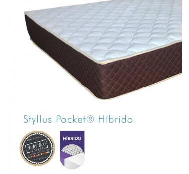 Colchao Castor Styllus Queen mola Pocket hibrido One face 158cm X 198cm X 25cm